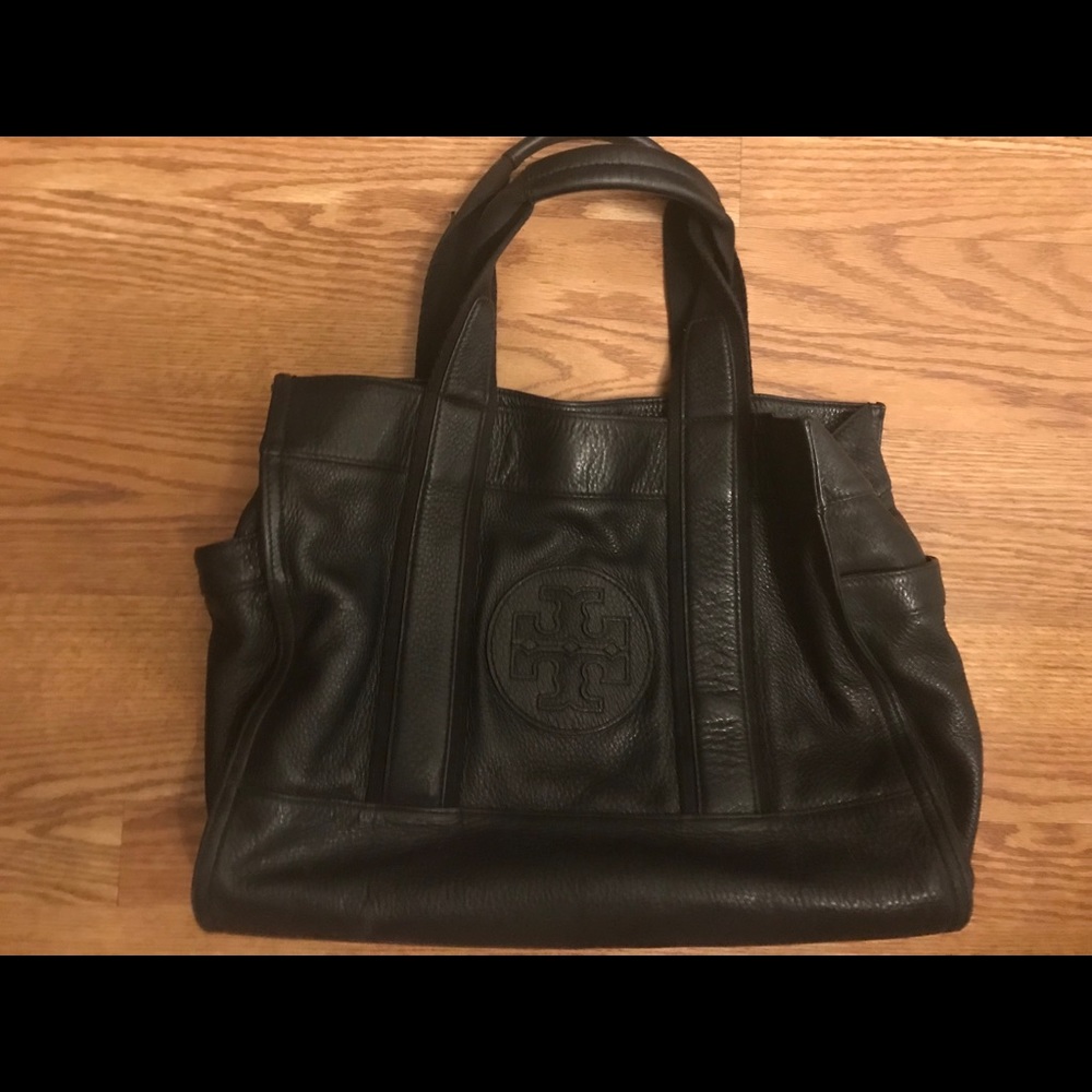 Tory Burch Black Leather Large Tote
